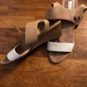 Halogen Leather Wedge Sandals- Size 8